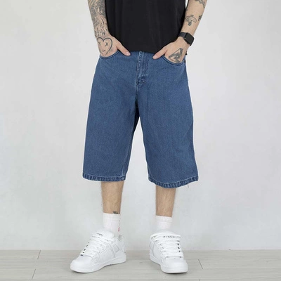 Krótkie Spodenki Mass Baggy Fit Slang Jeans niebieskie