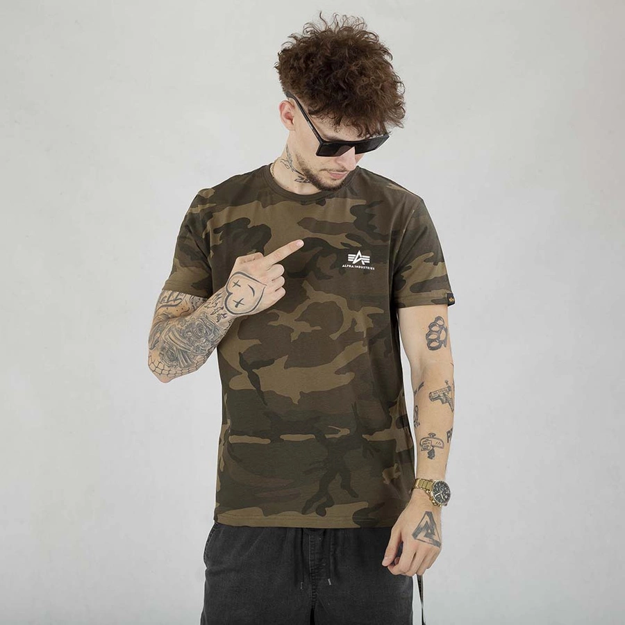 Koszulka Alpha Industries Basic Small Logo 188505C oliwkowa camo