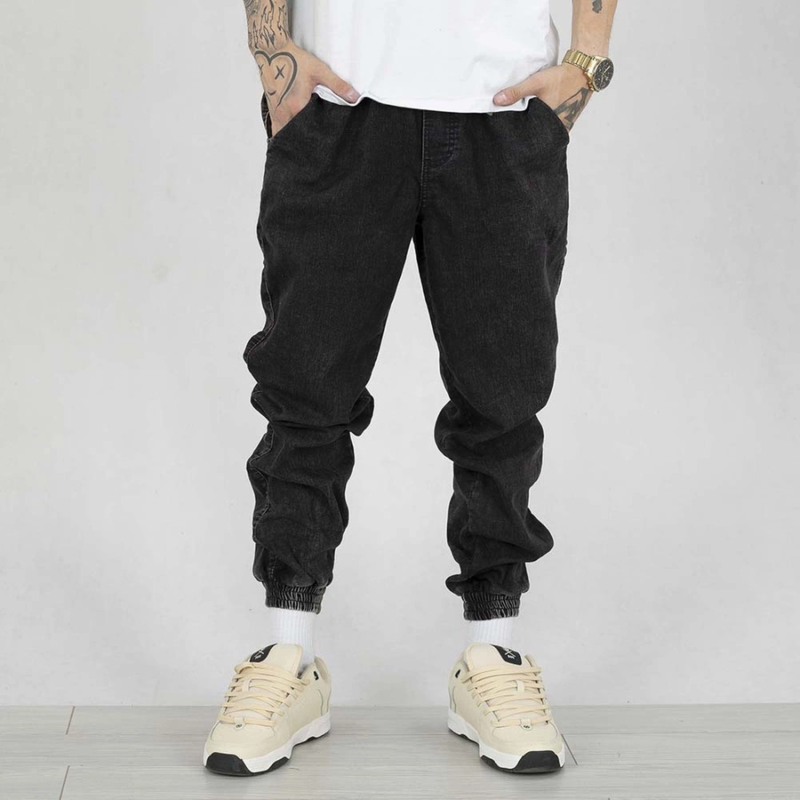 Spodnie Jogger Jigga Wear Mini Haft Logo Jeans black marble