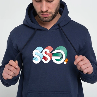 Bluza z kapturem Smoke Story Colorfull Granatowa