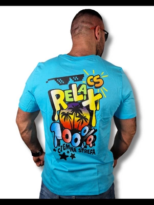 Koszulka Ciemna Strefa Relax 100% turkusowy