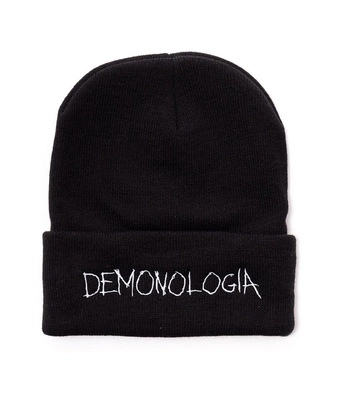 Czapka Zimowa Demonologia Lettering czarna