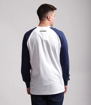 Mass Classics Small Logo Longsleeve Biały/Granatowy