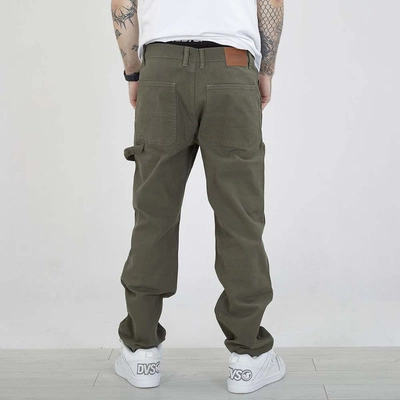 Spodnie Regular Prosto Work ciemne oliwkowe