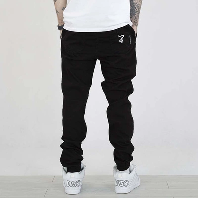 Spodnie Jogger Grube Lolo Dymek Back Haft czarno białe