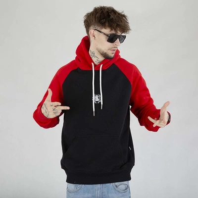 Bluza Diil Hoodie Reglan czarna czerwona