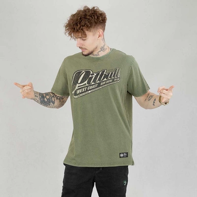 Koszulka Pit Bull Denim Washed Brand oliwkowa