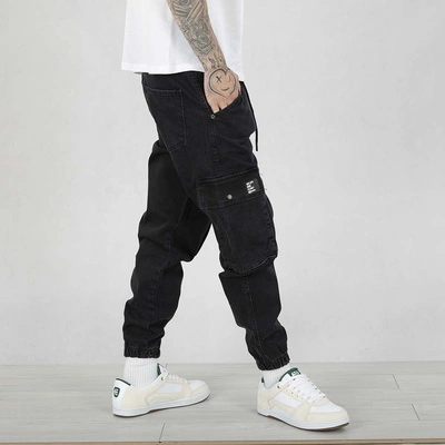 Spodnie Jogger Cargo I8 Denim BOZ19 black jeans