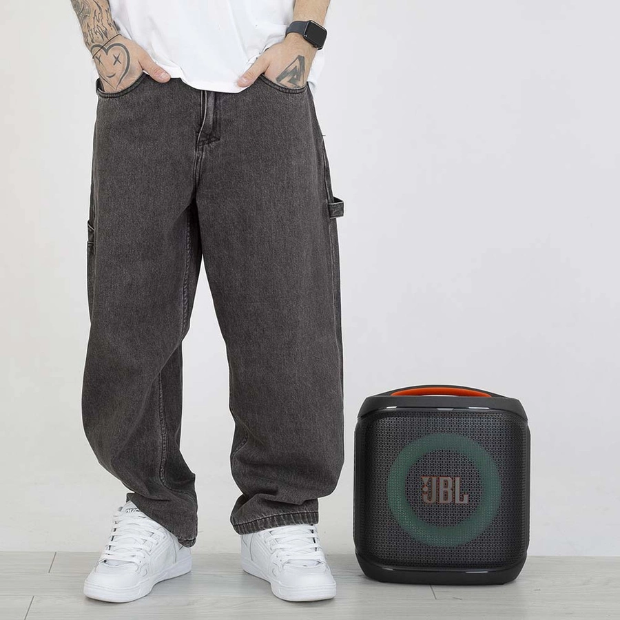 Spodnie Mass Jeans Extra Baggy Fit Crown czarne sprane