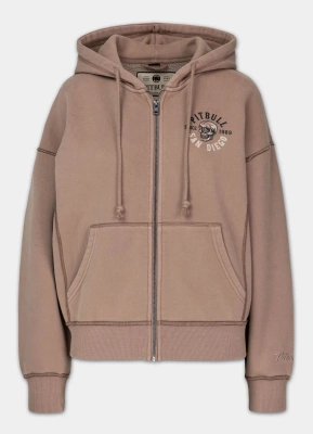 Bluza Pit Bull Hoodie ZIP Skull Surf brązowa