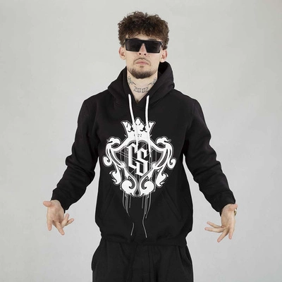 Bluza Hoodie Ciemna Strefa CS Duży Herb czarno biała