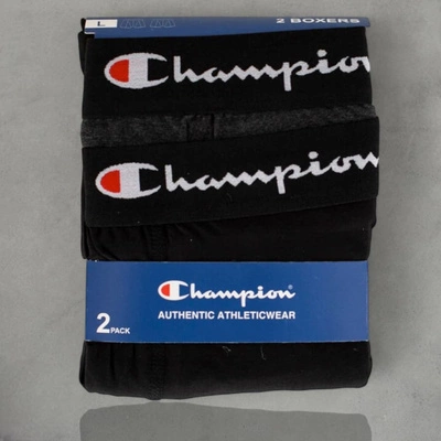 Bokserki Champion 2Pack U20002 czarno grafitowe
