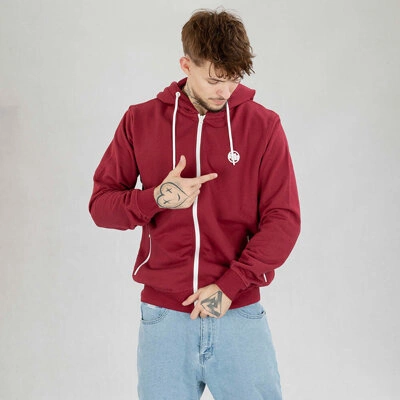 Bluza Pit Bull Hoodie Zip Terry Small Logo bordowa