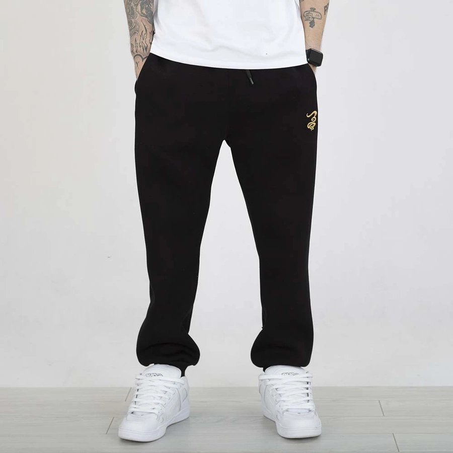 Spodnie dresowe Grube Lolo Dymek Haft czarno złote