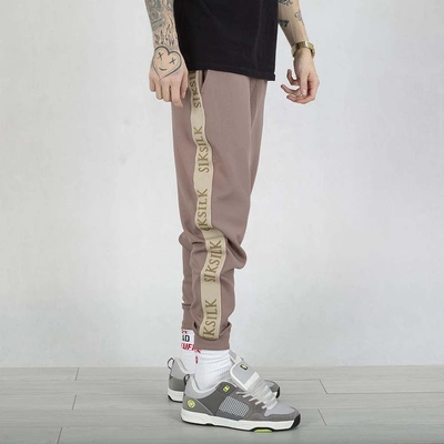 Spodnie dresowe SikSilk SS-26792 Muscle Fit Joggers beżowe