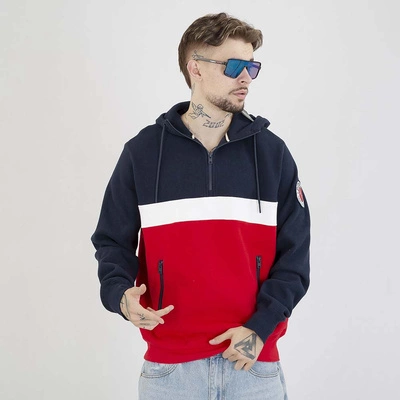 Bluza Pit Bull Hoodie Gibson granatowa czewona