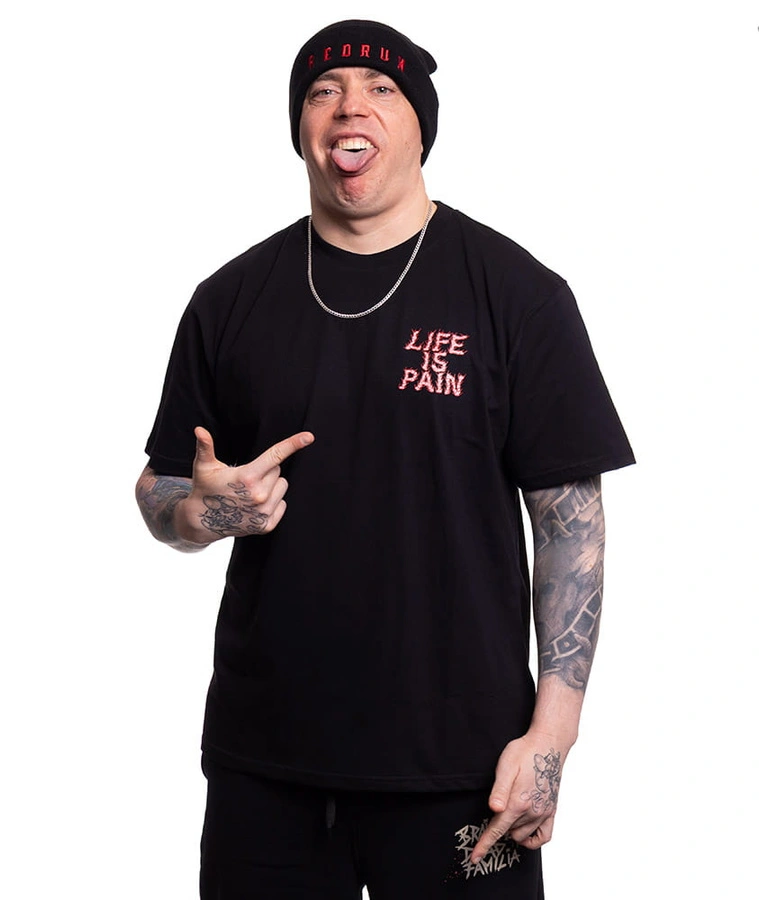 Koszulka Brain Dead Familia Life Is Pain czarny