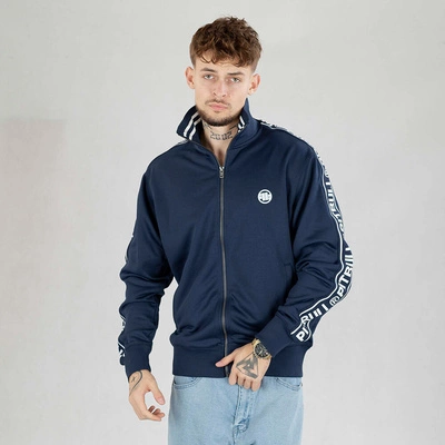 Bluza Pit Bull Crewneck Zip Tape Logo granatowa