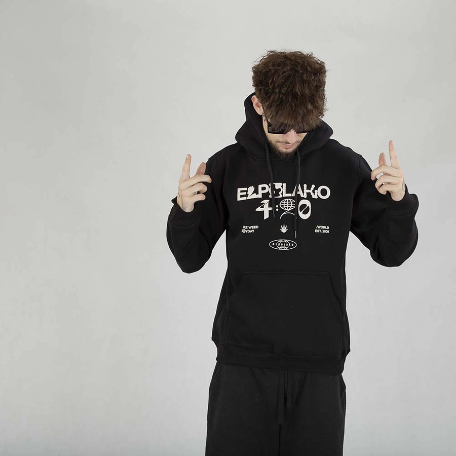 Bluza El Polako Hoodie 4:20 Drop czarna