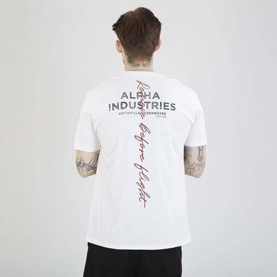Koszulka Alpha Industries Signature Back Print 148516 biała