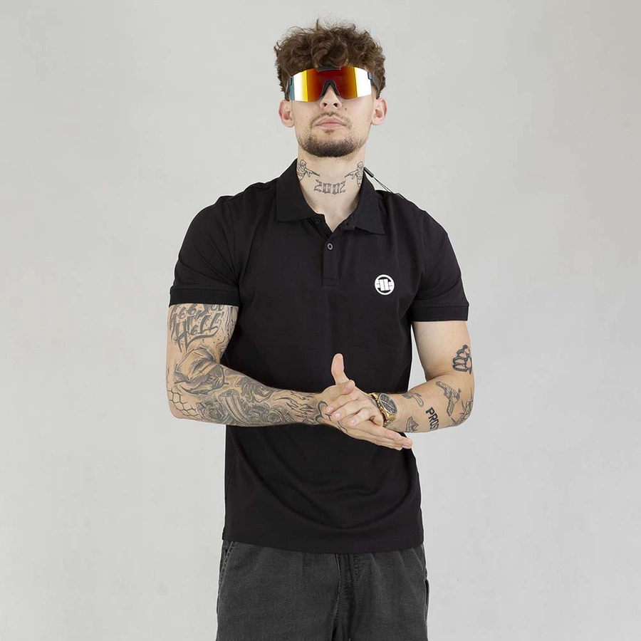 Koszulka Polo Pit Bull Jersey Slim Fit Small Logo czarny