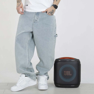 Spodnie Mass Jeans Extra Baggy Fit Crown jasne niebieskie