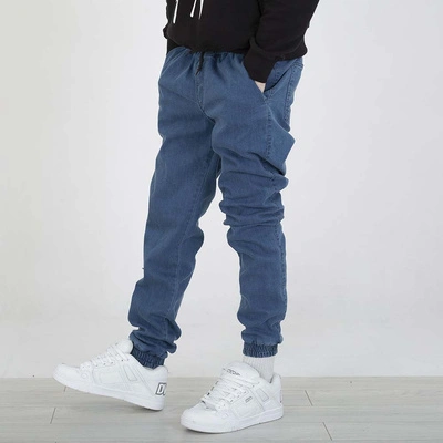 Spodnie Jogger Chada Jeans Haft niebieskie