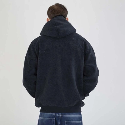 Kurtka Zimowa Mass Hoodie ZIP Patch Teddy granatowa