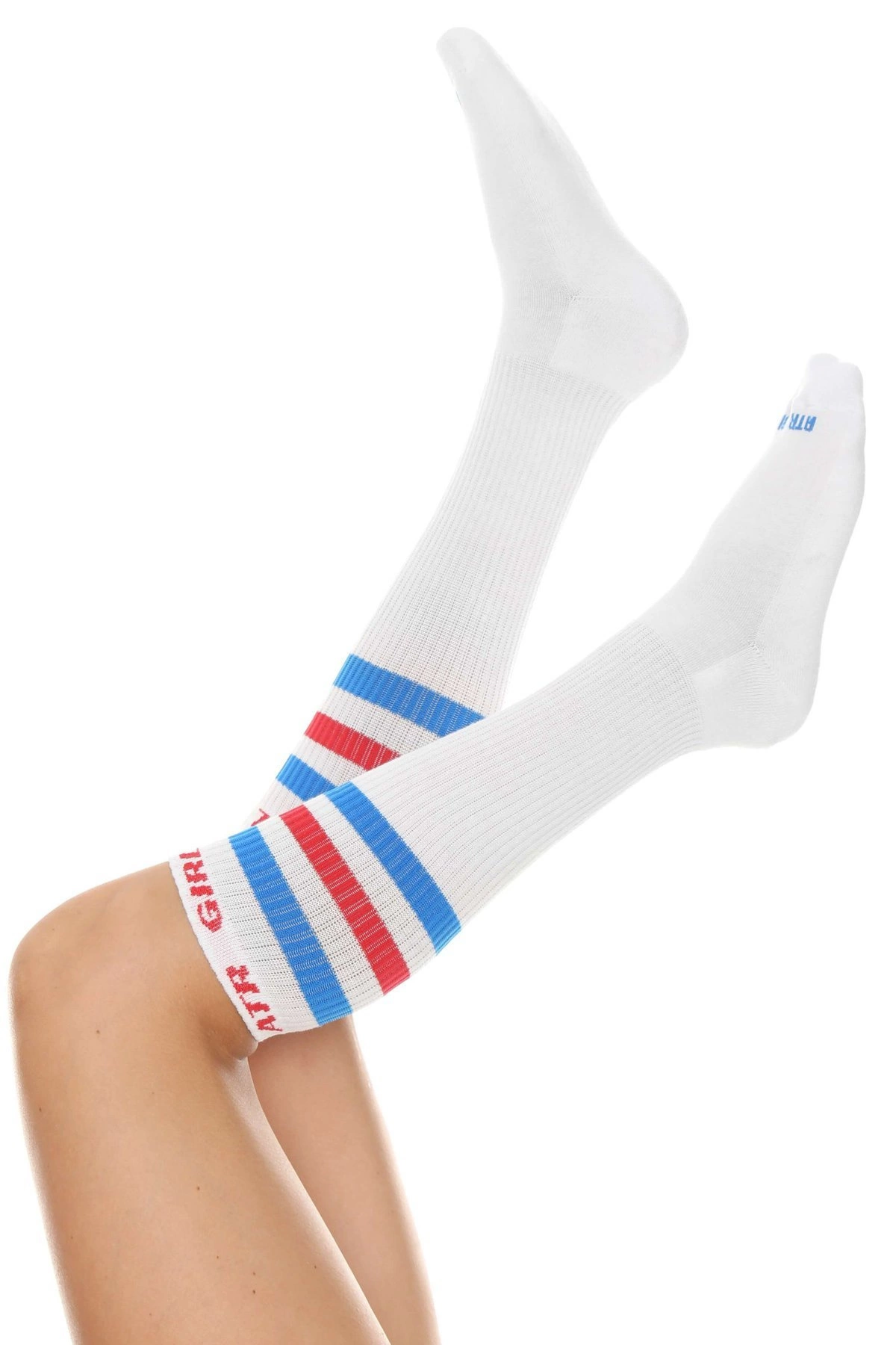 Podkolanówki ATR Classic Marine białe