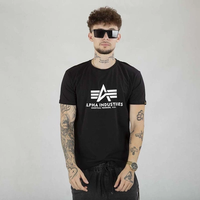 Koszulka Alpha Industries Basic T ML 118533 czarna  ciemno zielona