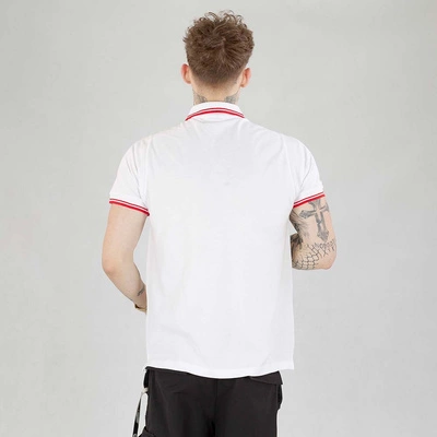 Koszulka Polo Niemaloga Stripes biało czerwona