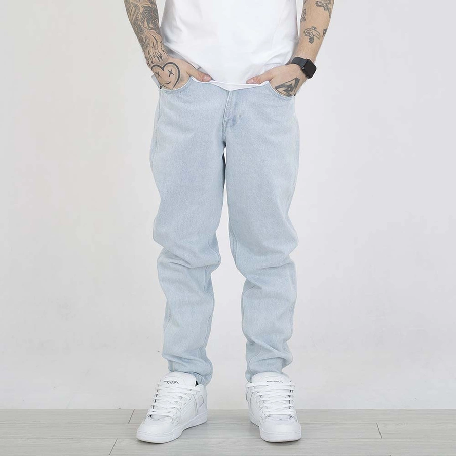 Spodnie Tapered Karl Kani Tapered Five Pocket Denim Small Signature 6000427 bleached blue