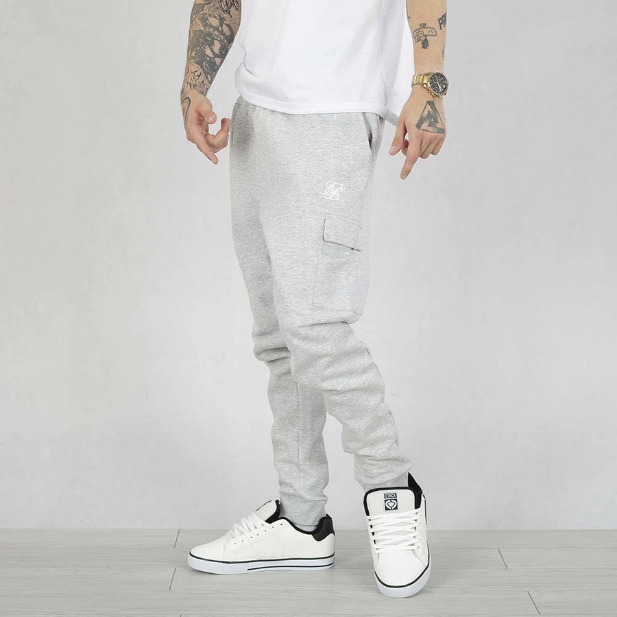 Spodnie Dresowe SikSilk Essentials Cargo Jogger szare