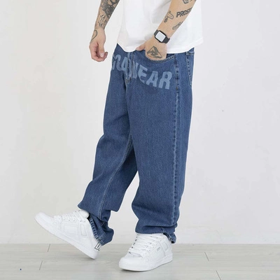 Spodnie Baggy Jigga Wear Front Laser niebieskie