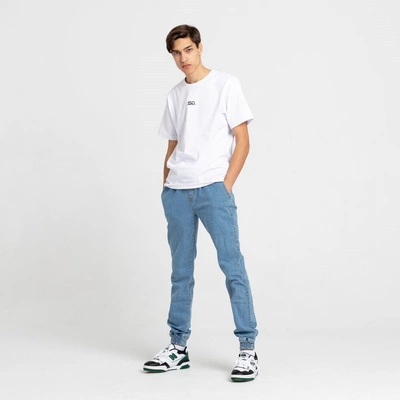 Elade Spodnie Joggery Jeansowe Jasny Niebieski