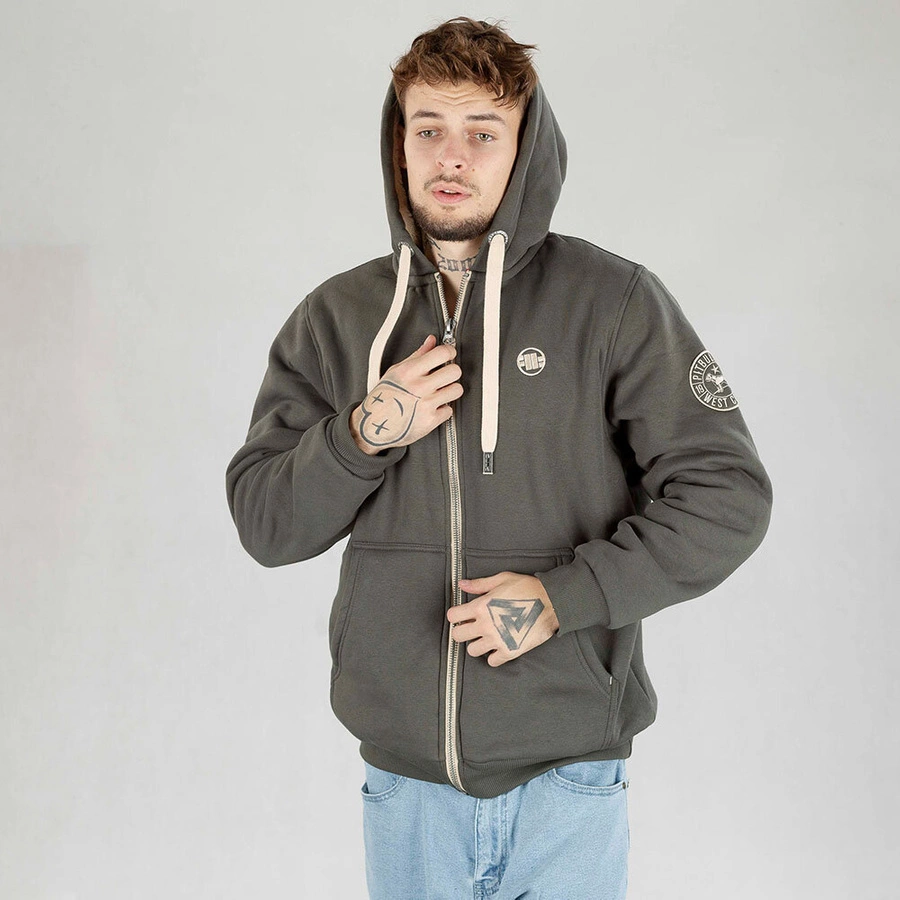 Bluza Pit Bull Hoodie Zip Sherpa Ruffin II oliwkowa