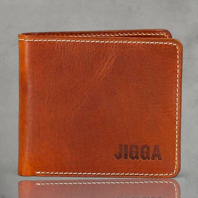 Jigga Wear Portfel  Name Leather brązowy