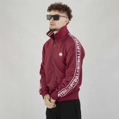 Bluza Pit Bull Crewneck Zip Tape Logo bordowa