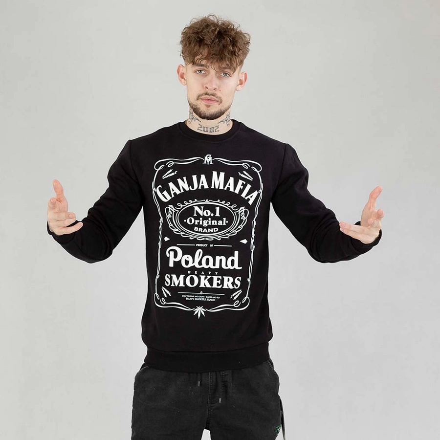 Bluza Crewneck Ganja Mafia Heavy Smokers czarna