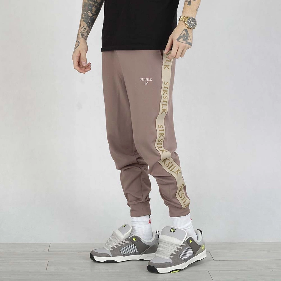 Spodnie dresowe SikSilk SS-26792 Muscle Fit Joggers beżowe