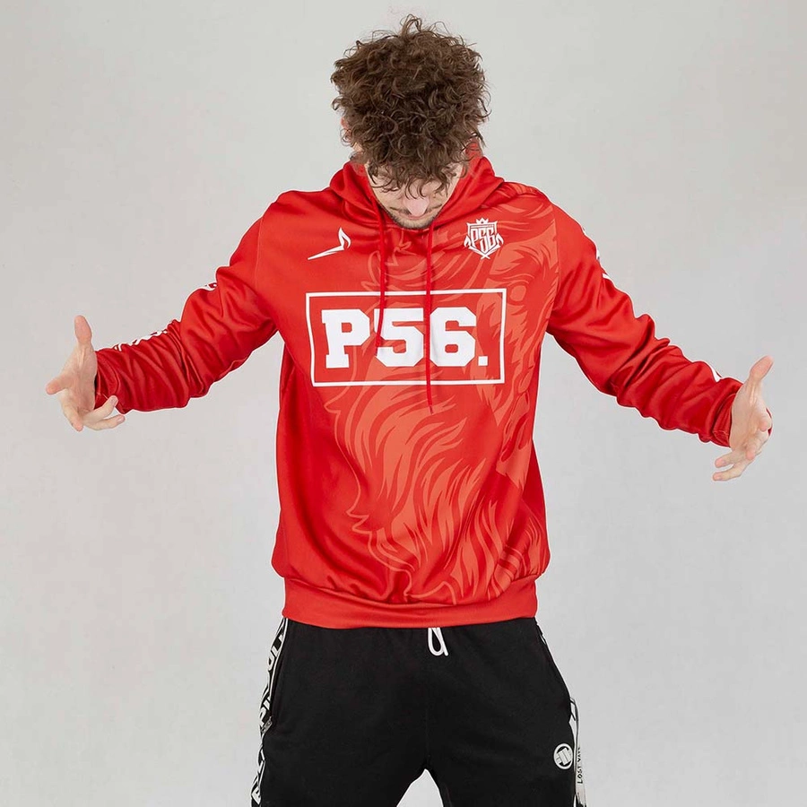 Bluza Dudek P56 Hoodie Lion Football czerwona