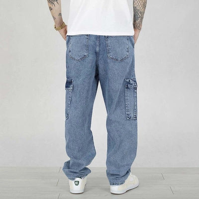 Spodnie I8 Denim Baggy Cargo BAG03 light grey jeasnowe