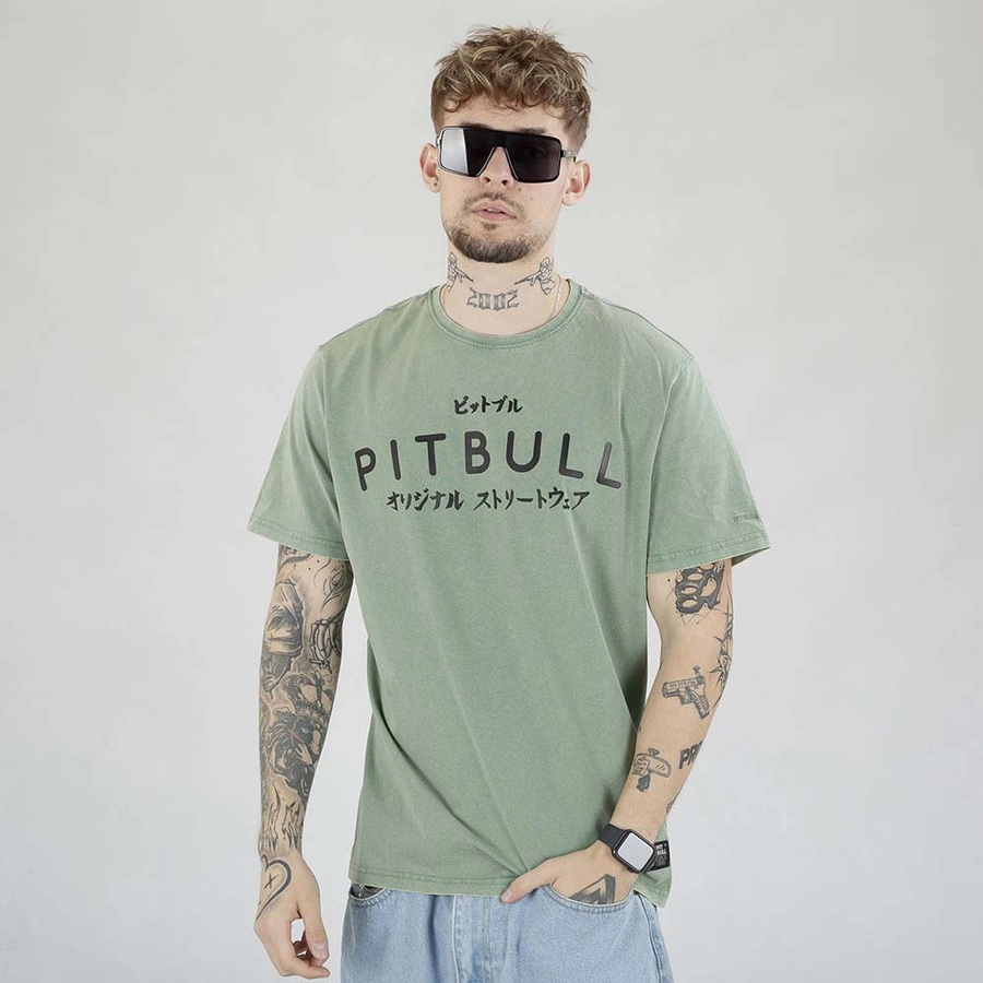 Koszulka Pit Bull Denim Washed Bravery zielona