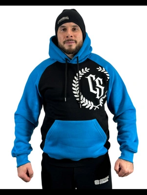 Bluza Hoodie Ciemna Strefa CS Reglan czarna niebieska