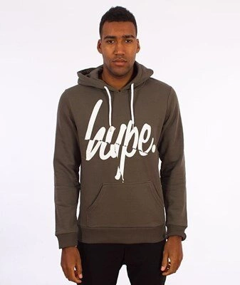 Hype-Smash Script Bluza Kaptur Khaki/White