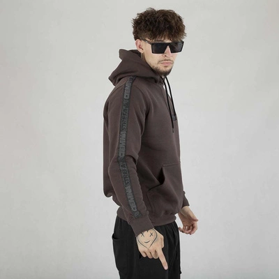 Bluza Hoodie Ciemna Strefa Gumka Taśma New brązowa