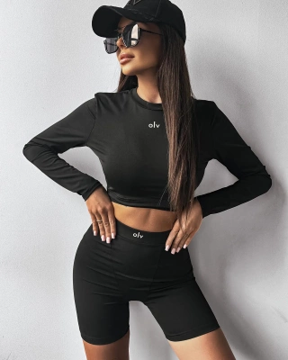 Komplet damski krótki Olavoga Strikt czarny