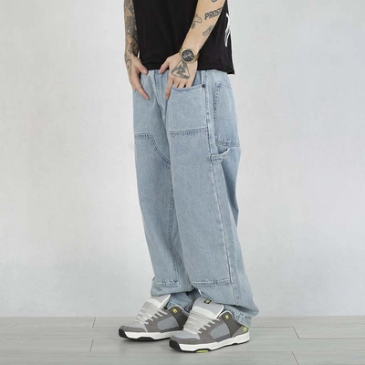 Spodnie Mass Jeans Extra Baggy Fit Worker jasny niebieski