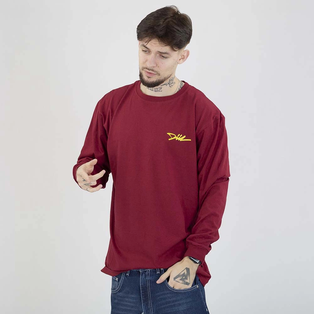 Long Diil Small Tag bordowy