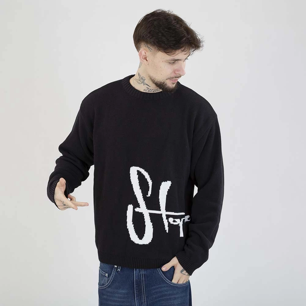 Sweter Stoprocent Tag Frontback czarny